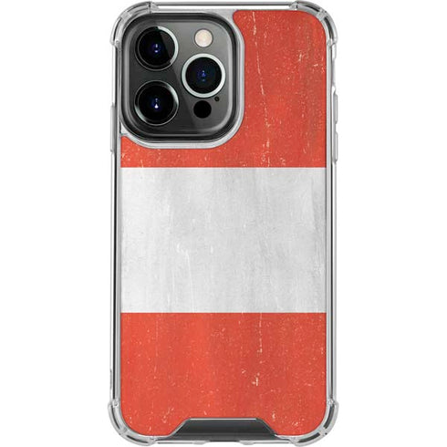 Peru Flag Distressed iPhone 14 Pro Clear Case